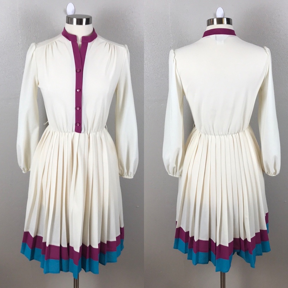 Vintage 70s JC Penney Pleated Disco Party Dress
